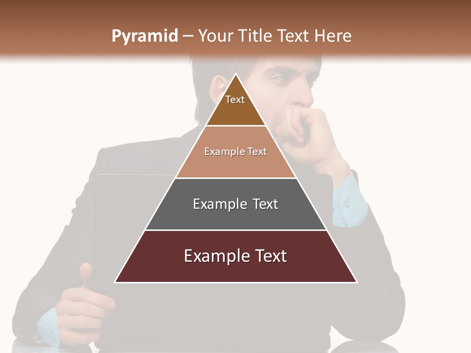 A Man In A Suit Is Using A Laptop PowerPoint Template