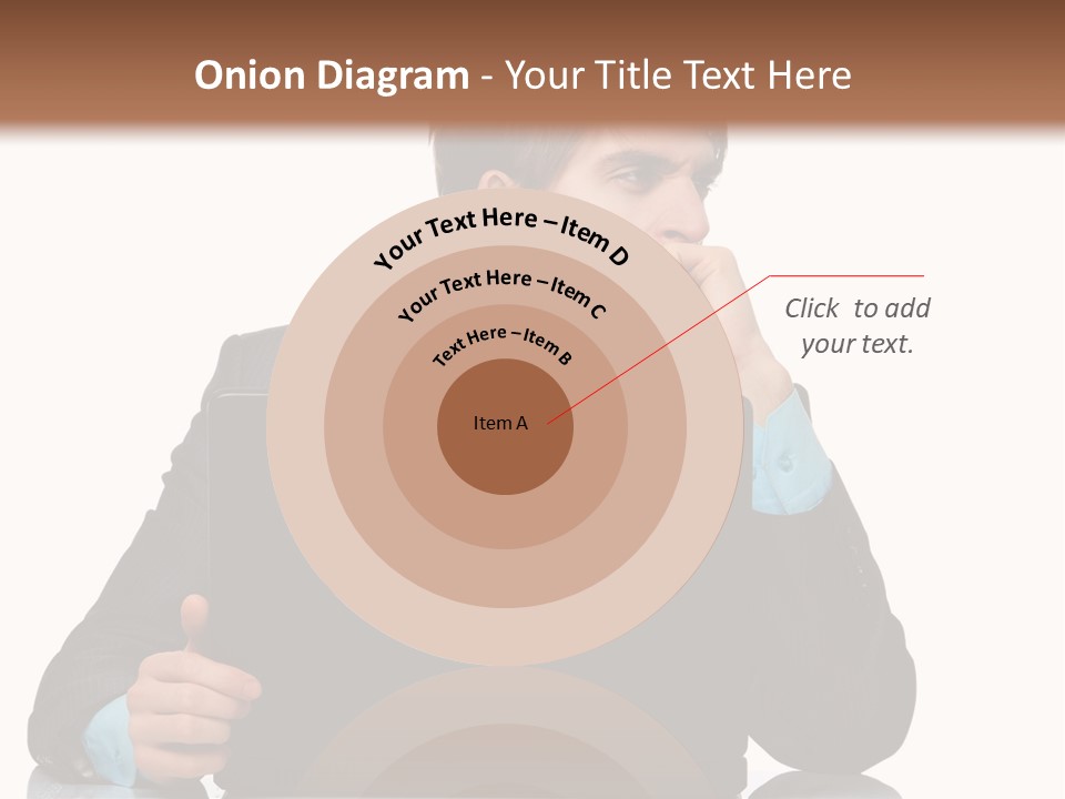 A Man In A Suit Is Using A Laptop PowerPoint Template