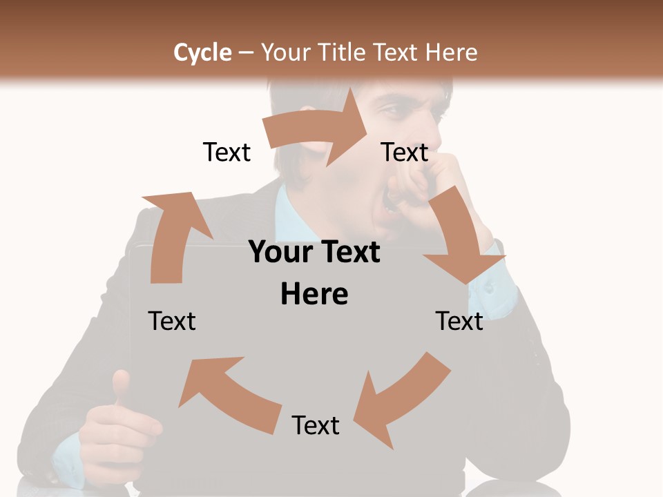 A Man In A Suit Is Using A Laptop PowerPoint Template