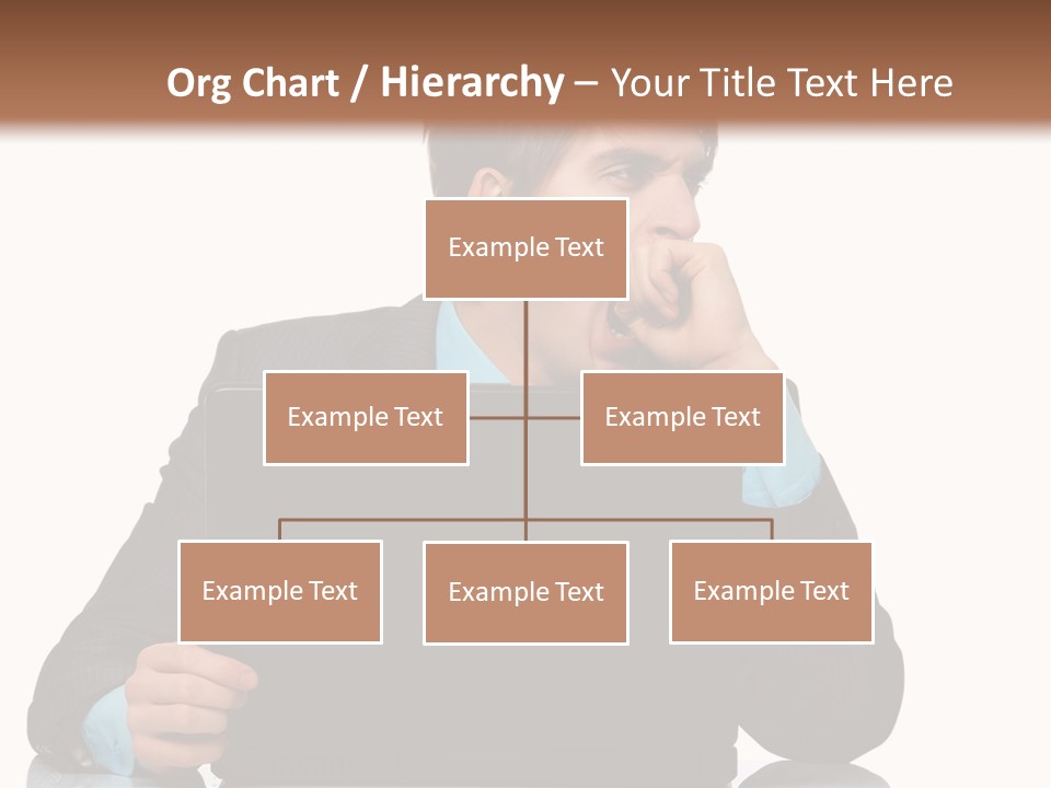 A Man In A Suit Is Using A Laptop PowerPoint Template