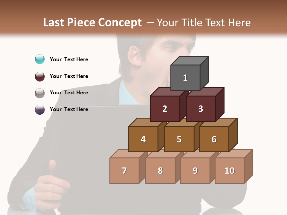 A Man In A Suit Is Using A Laptop PowerPoint Template