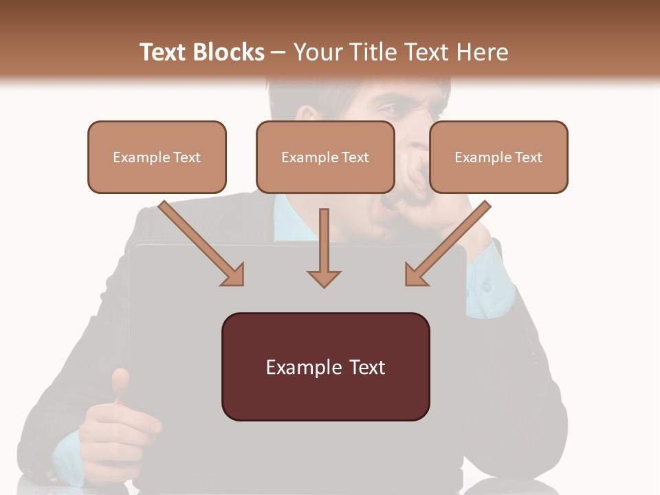 A Man In A Suit Is Using A Laptop PowerPoint Template