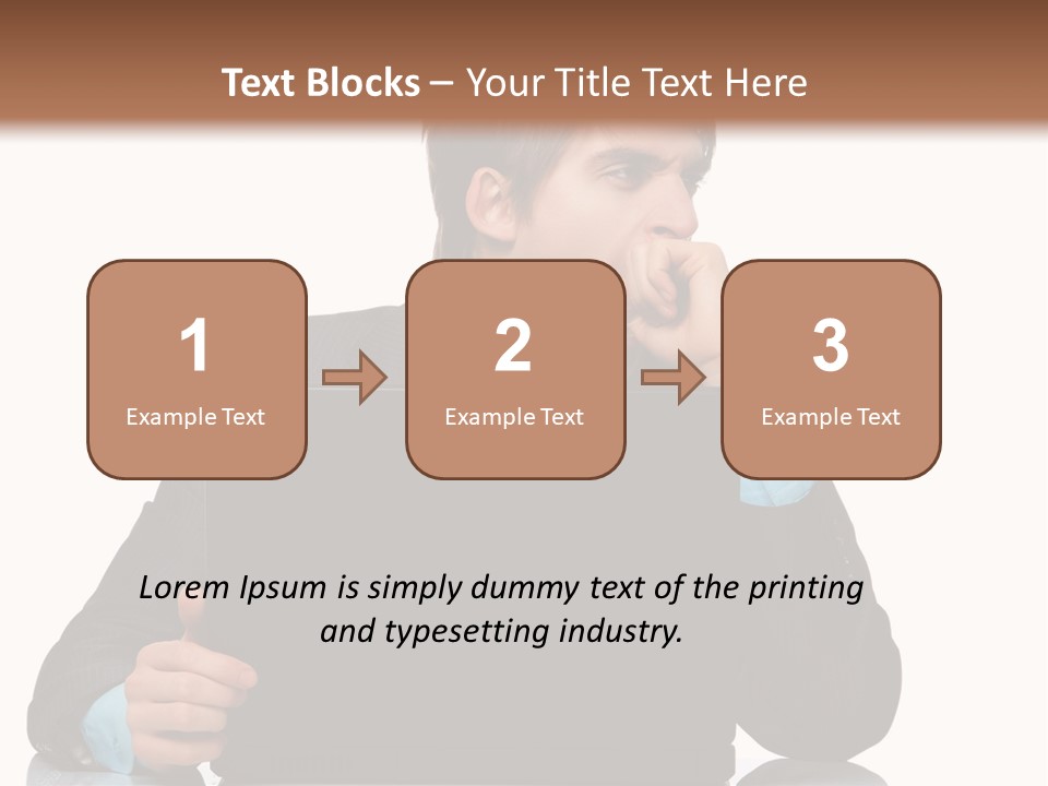 A Man In A Suit Is Using A Laptop PowerPoint Template