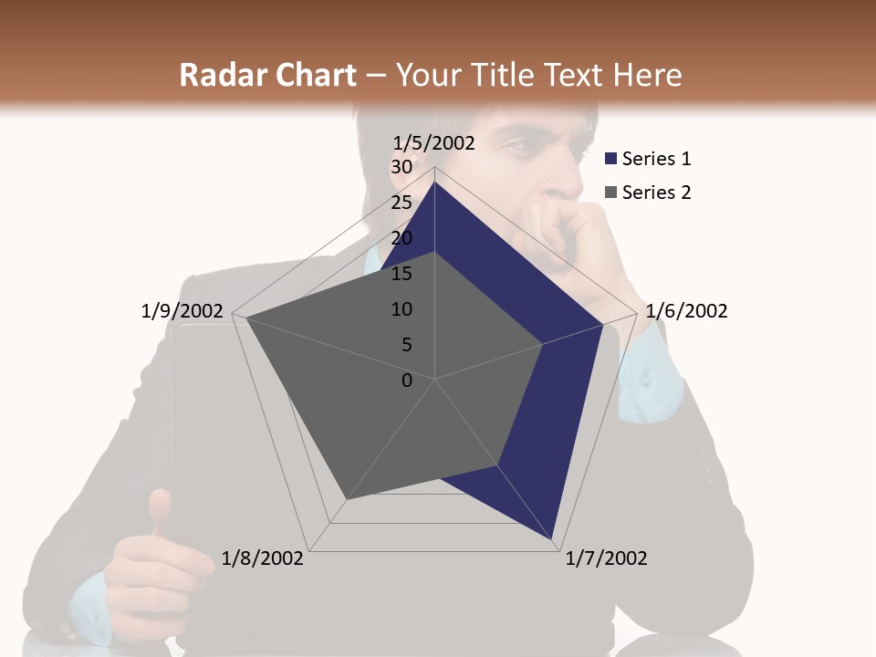 A Man In A Suit Is Using A Laptop PowerPoint Template