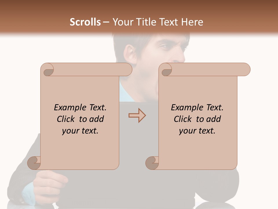 A Man In A Suit Is Using A Laptop PowerPoint Template