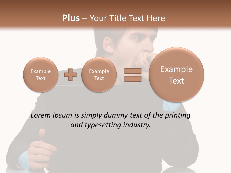 A Man In A Suit Is Using A Laptop PowerPoint Template