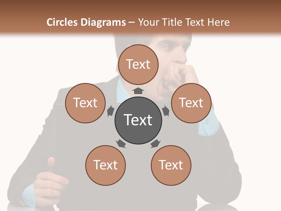 A Man In A Suit Is Using A Laptop PowerPoint Template