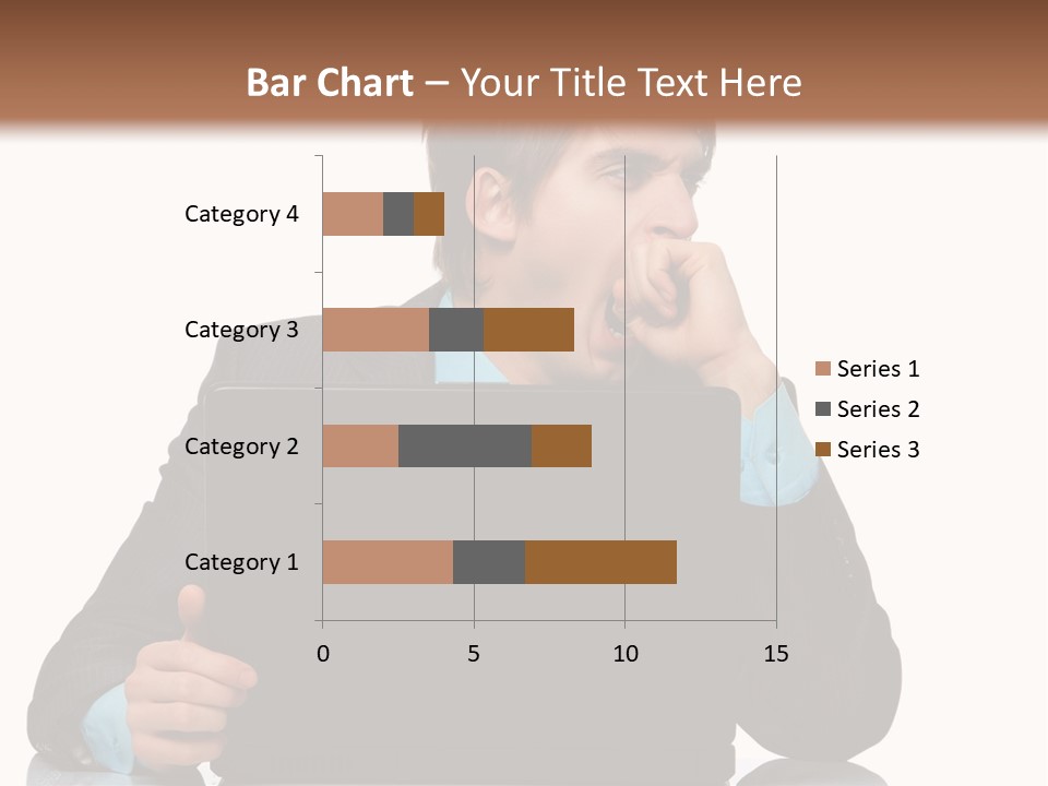 A Man In A Suit Is Using A Laptop PowerPoint Template