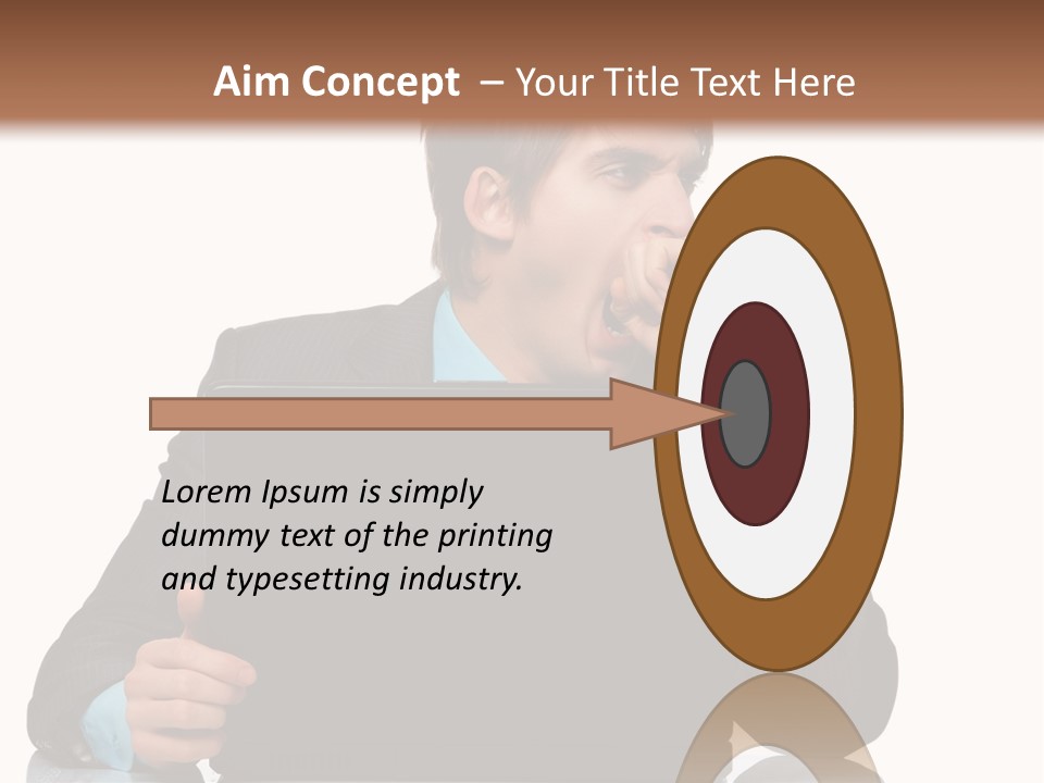 A Man In A Suit Is Using A Laptop PowerPoint Template