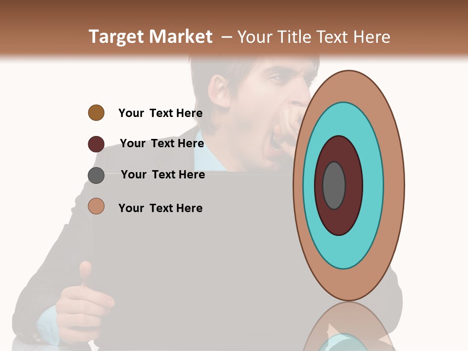 A Man In A Suit Is Using A Laptop PowerPoint Template