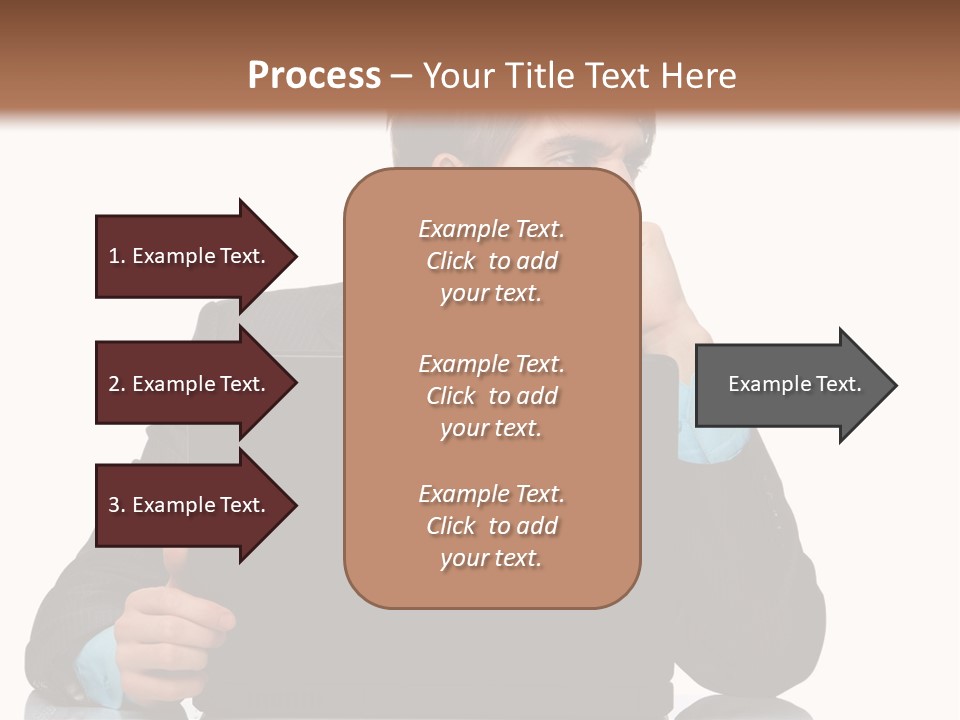 A Man In A Suit Is Using A Laptop PowerPoint Template