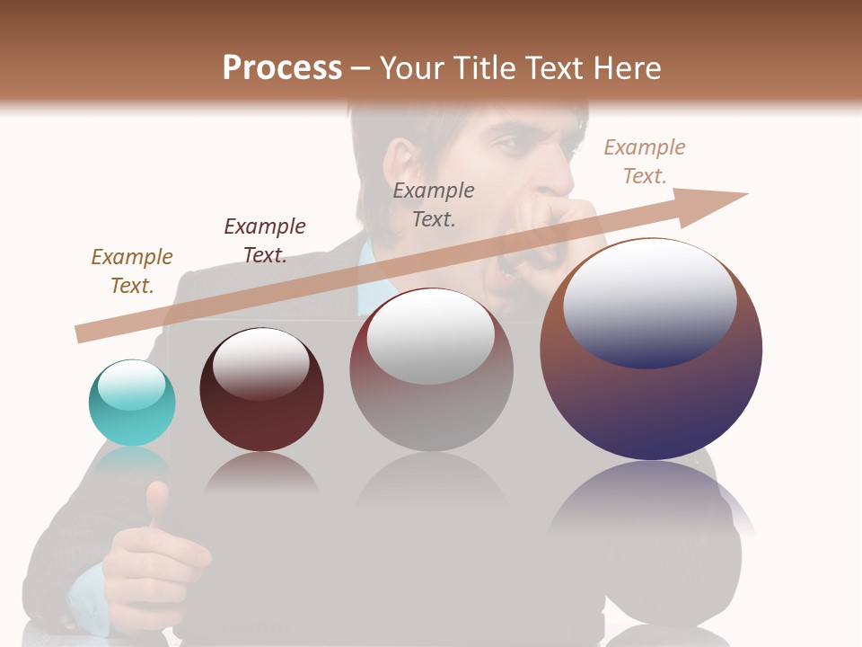 A Man In A Suit Is Using A Laptop PowerPoint Template