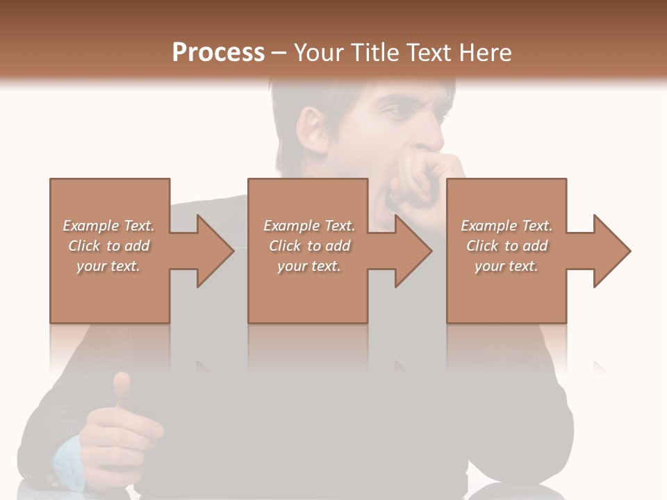 A Man In A Suit Is Using A Laptop PowerPoint Template