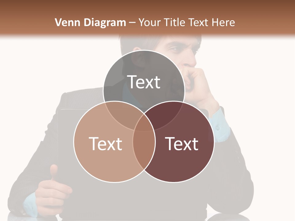 A Man In A Suit Is Using A Laptop PowerPoint Template