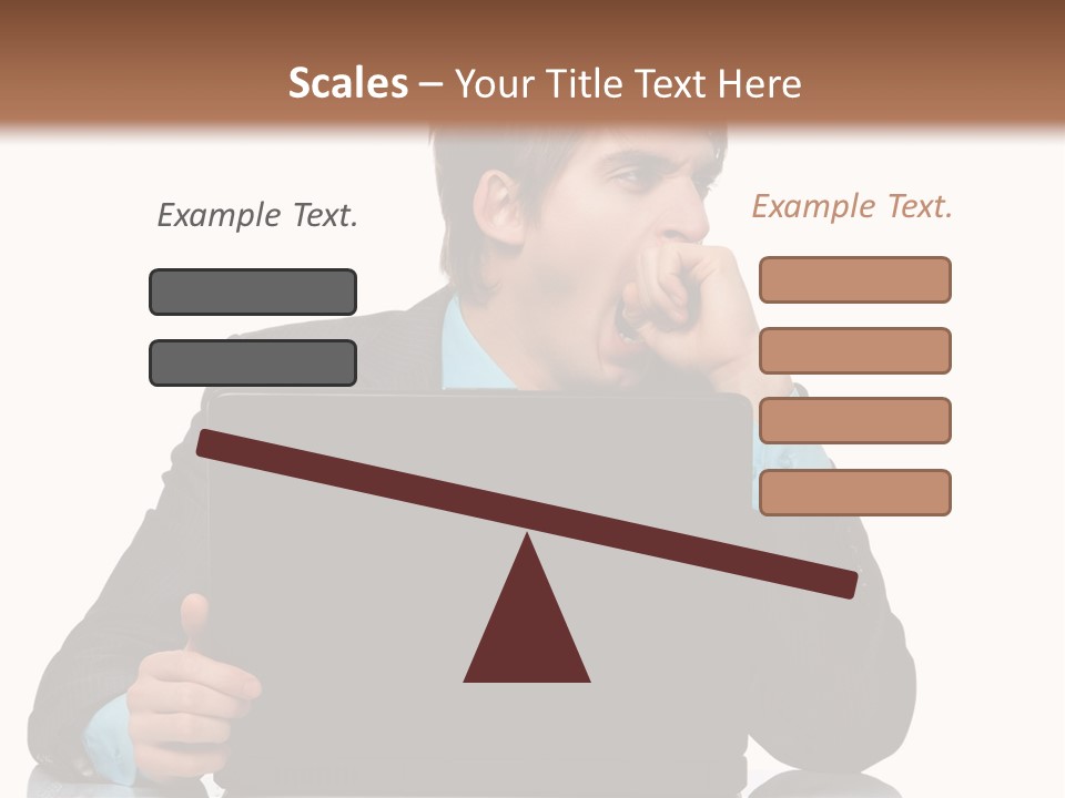 A Man In A Suit Is Using A Laptop PowerPoint Template