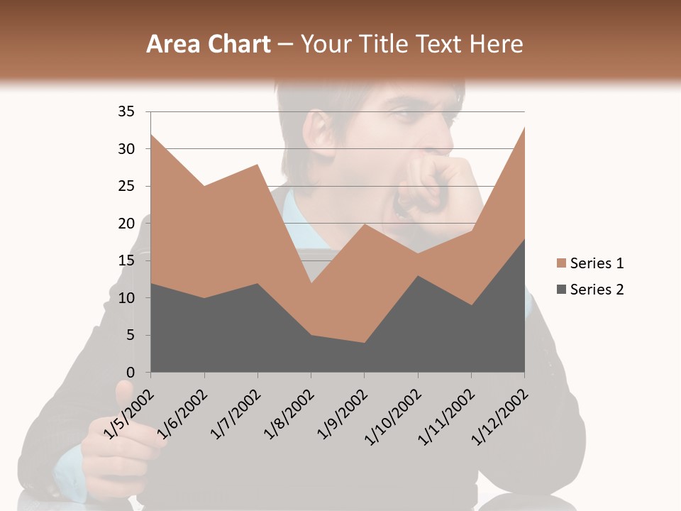A Man In A Suit Is Using A Laptop PowerPoint Template
