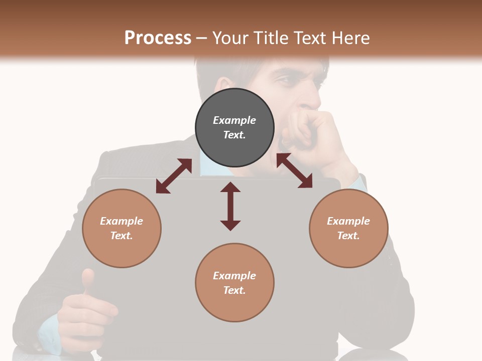 A Man In A Suit Is Using A Laptop PowerPoint Template