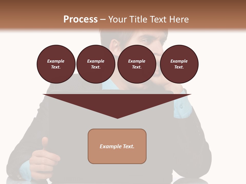 A Man In A Suit Is Using A Laptop PowerPoint Template