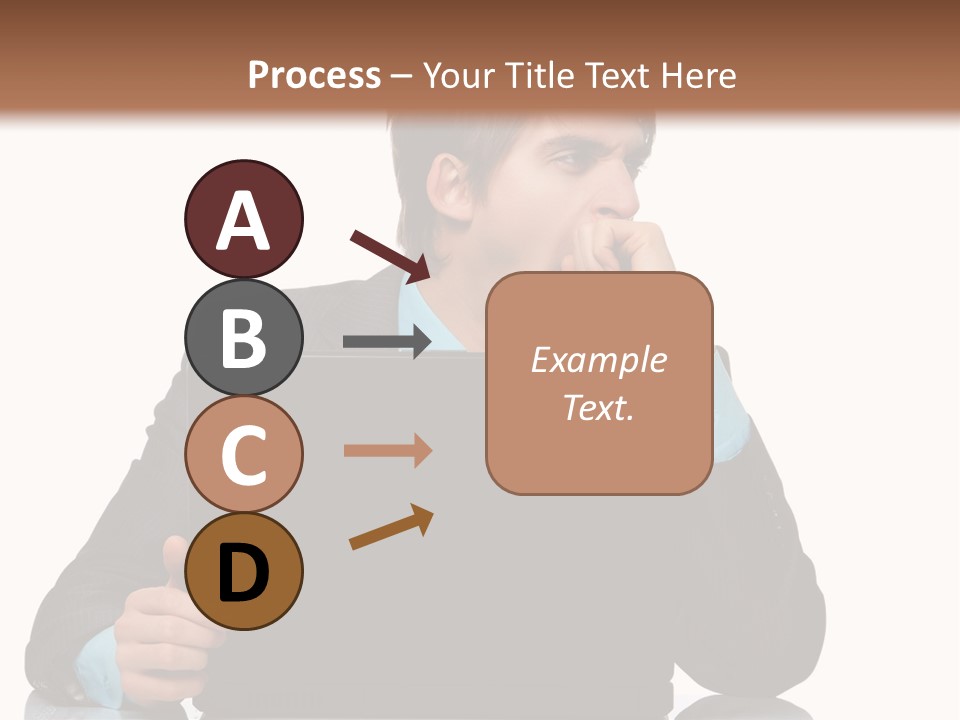 A Man In A Suit Is Using A Laptop PowerPoint Template