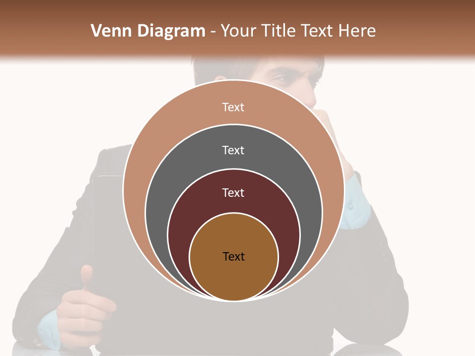 A Man In A Suit Is Using A Laptop PowerPoint Template