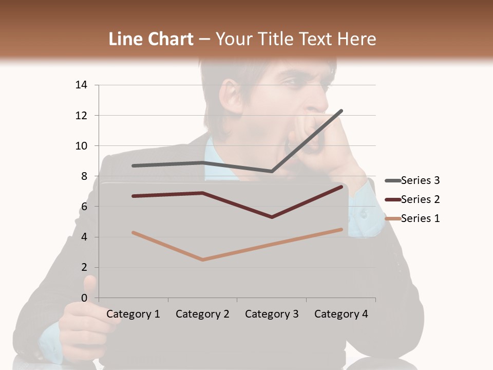 A Man In A Suit Is Using A Laptop PowerPoint Template