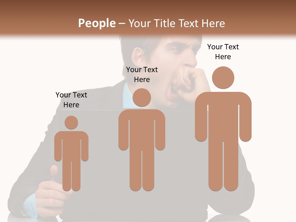 A Man In A Suit Is Using A Laptop PowerPoint Template