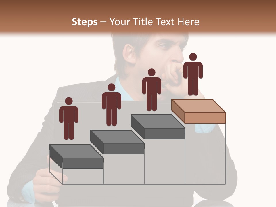 A Man In A Suit Is Using A Laptop PowerPoint Template