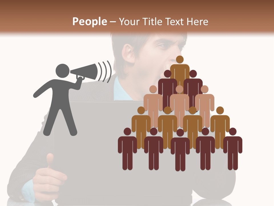 A Man In A Suit Is Using A Laptop PowerPoint Template