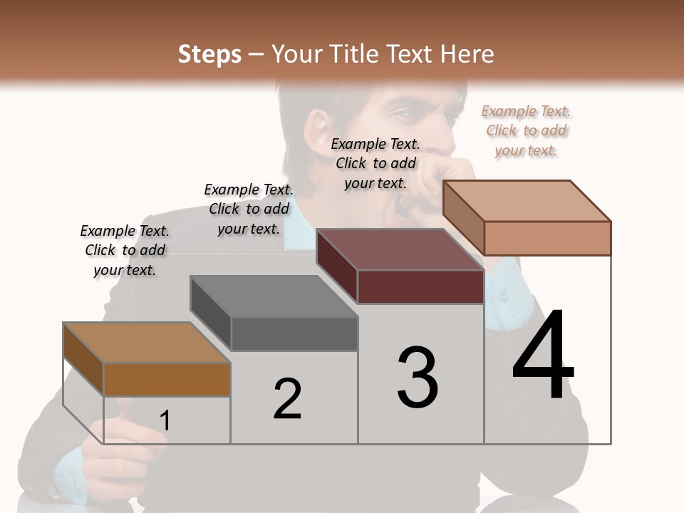 A Man In A Suit Is Using A Laptop PowerPoint Template