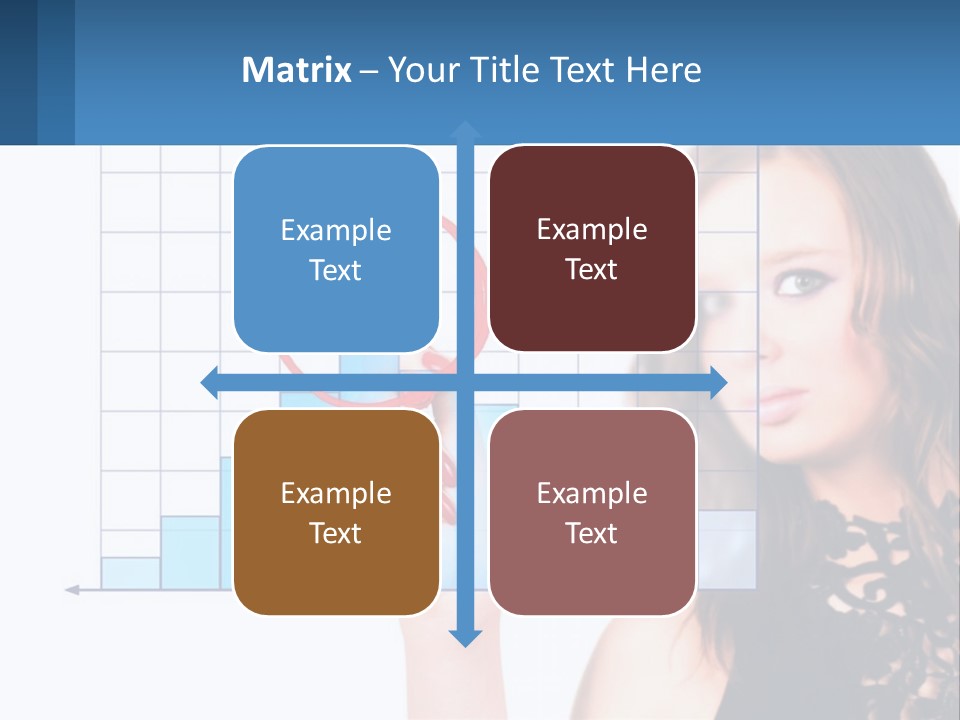 A Woman In A Black Dress With A Red Circle Over Her Head PowerPoint Template