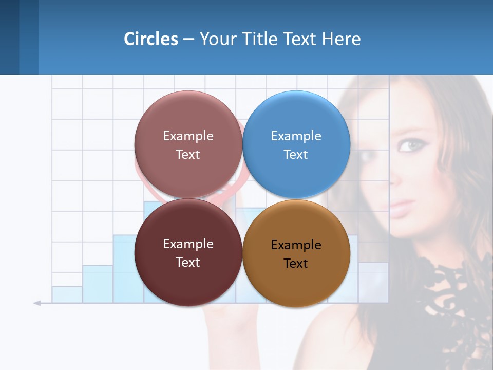A Woman In A Black Dress With A Red Circle Over Her Head PowerPoint Template