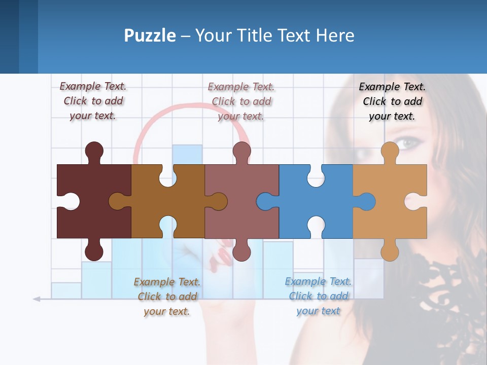 A Woman In A Black Dress With A Red Circle Over Her Head PowerPoint Template