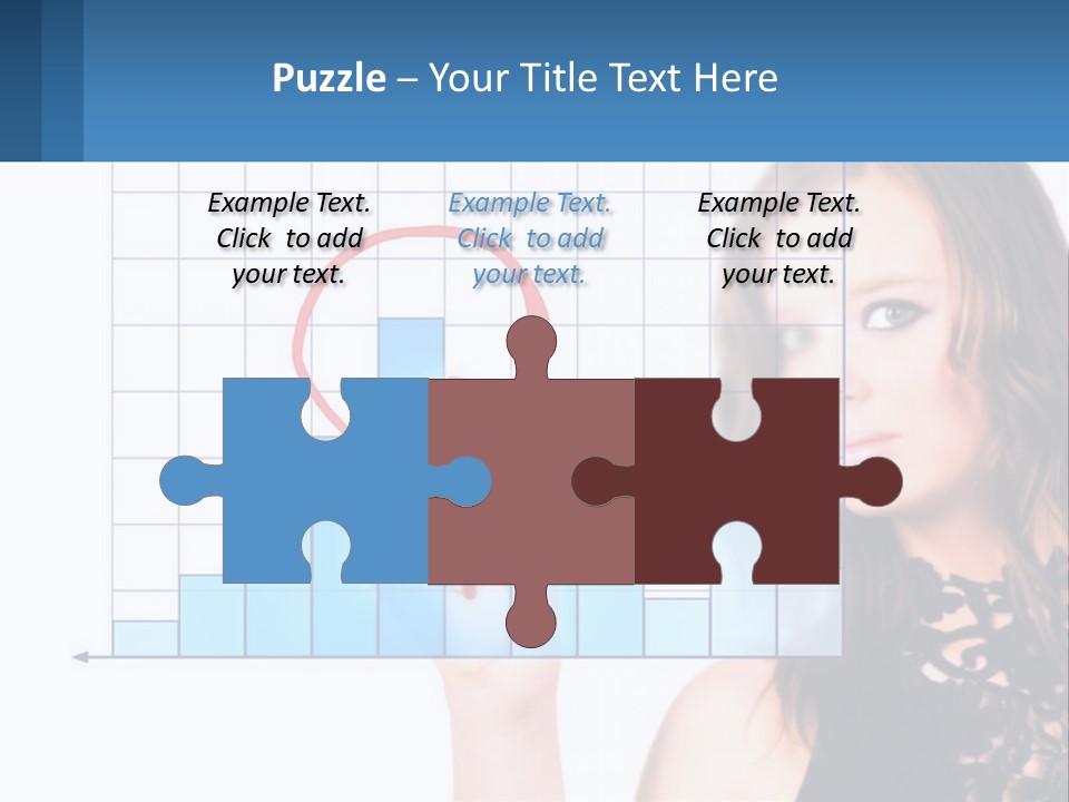 A Woman In A Black Dress With A Red Circle Over Her Head PowerPoint Template