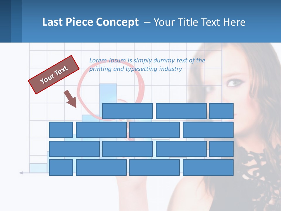 A Woman In A Black Dress With A Red Circle Over Her Head PowerPoint Template