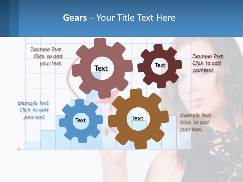 A Woman In A Black Dress With A Red Circle Over Her Head PowerPoint Template