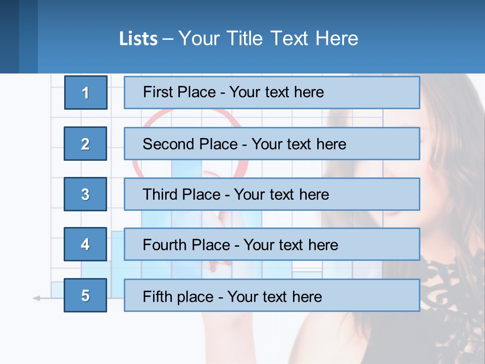 A Woman In A Black Dress With A Red Circle Over Her Head PowerPoint Template