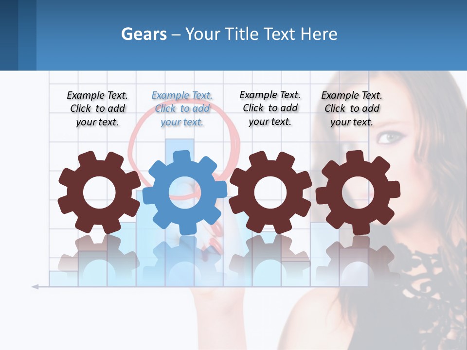 A Woman In A Black Dress With A Red Circle Over Her Head PowerPoint Template