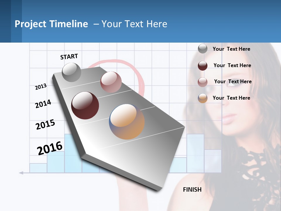 A Woman In A Black Dress With A Red Circle Over Her Head PowerPoint Template