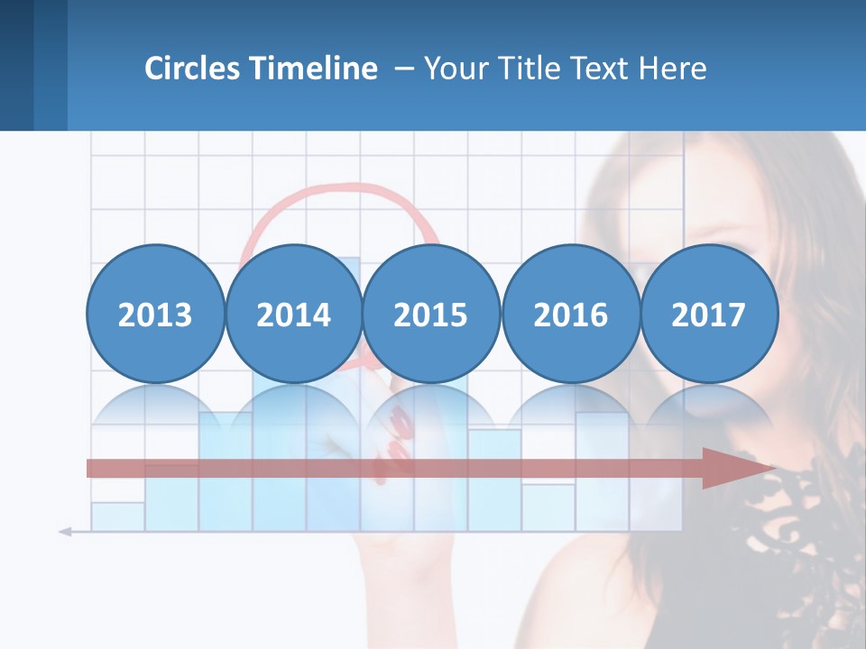 A Woman In A Black Dress With A Red Circle Over Her Head PowerPoint Template