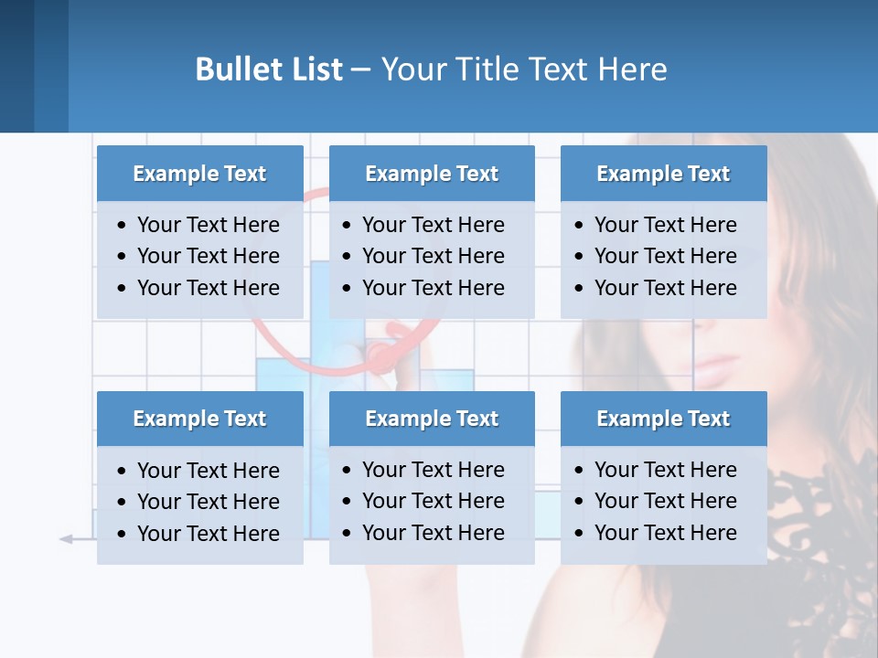 A Woman In A Black Dress With A Red Circle Over Her Head PowerPoint Template