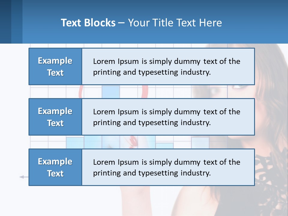A Woman In A Black Dress With A Red Circle Over Her Head PowerPoint Template
