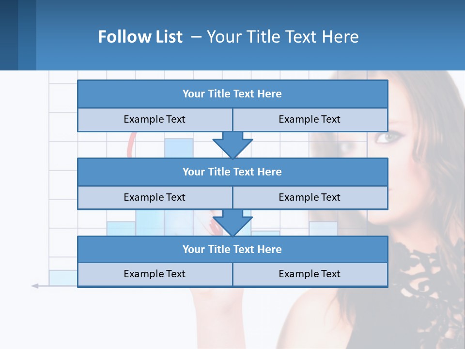 A Woman In A Black Dress With A Red Circle Over Her Head PowerPoint Template