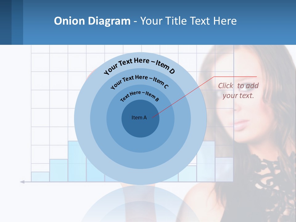 A Woman In A Black Dress With A Red Circle Over Her Head PowerPoint Template