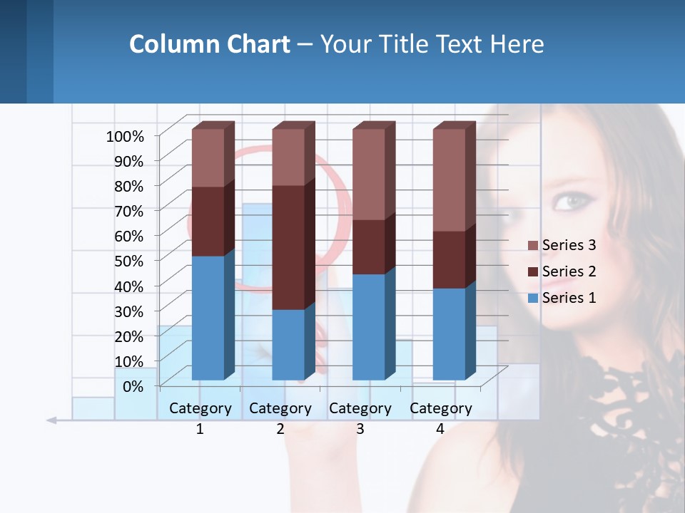 A Woman In A Black Dress With A Red Circle Over Her Head PowerPoint Template