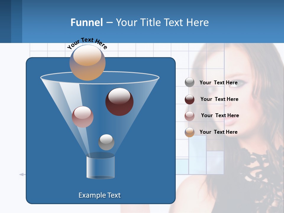 A Woman In A Black Dress With A Red Circle Over Her Head PowerPoint Template