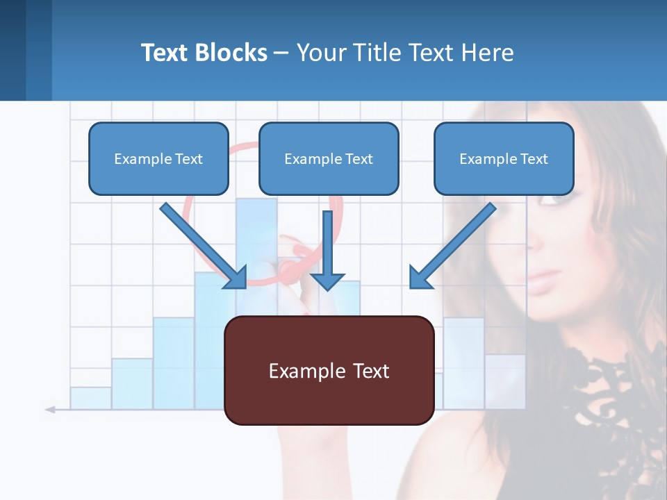 A Woman In A Black Dress With A Red Circle Over Her Head PowerPoint Template