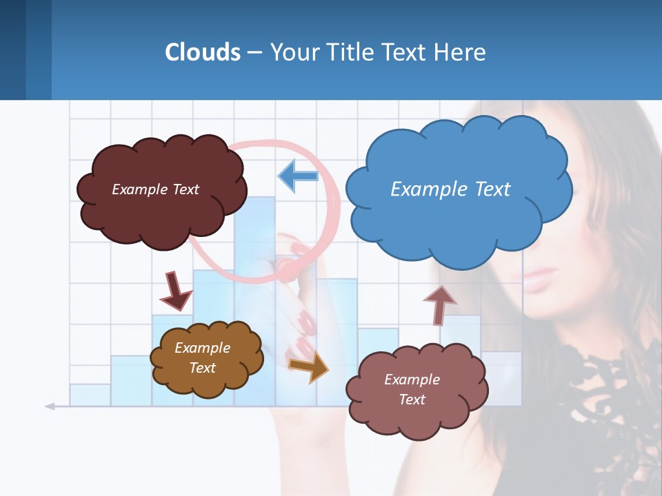 A Woman In A Black Dress With A Red Circle Over Her Head PowerPoint Template