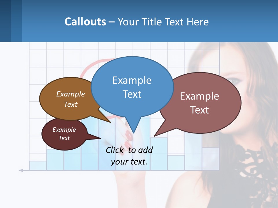 A Woman In A Black Dress With A Red Circle Over Her Head PowerPoint Template