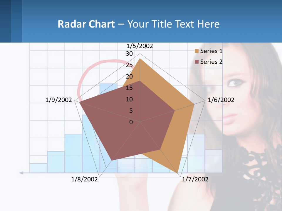 A Woman In A Black Dress With A Red Circle Over Her Head PowerPoint Template