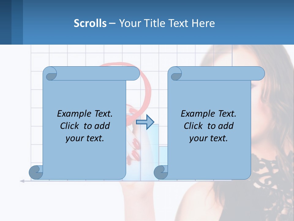 A Woman In A Black Dress With A Red Circle Over Her Head PowerPoint Template